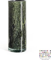 Design Vaas Cilinder - Fidrio MOUNTAIN GREEN - glas, mondgeblazen bloemenvaas - diameter 12 cm hoogte 32 cm