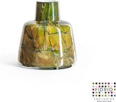 Design vaas Toscany small - Fidrio URBAN GREEN - glas, mondgeblazen bloemenvaas - diameter 5 cm hoogte 15 cm