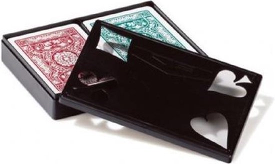 Afbeelding van het spel speelkaarten Ramino Floreale karton rood/blauw 2-delig
