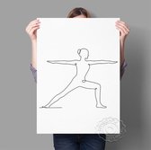 Abstracte Yoga Minimalist Schets Print Poster Wall Art Kunst Canvas Printing Op Papier Met Waterproof Inkt 55x80cm Multi-color