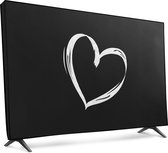 kwmobile hoes geschikt voor 49-50" TV - Beschermhoes voor televisie - Schermafdekking voor TV in wit / zwart - Brushed Hart design