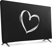 kwmobile hoes voor 49-50" TV - Beschermhoes voor televisie - Schermafdekking voor TV in wit / zwart - Brushed Hart design