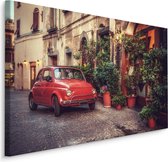 Schilderij - Fiat 500 in Italië, vintage, premium print, wanddecoratie