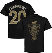 Liverpool Kampioens Trophy 2020 T-Shirt + Champions 20 - Zwart - 3XL