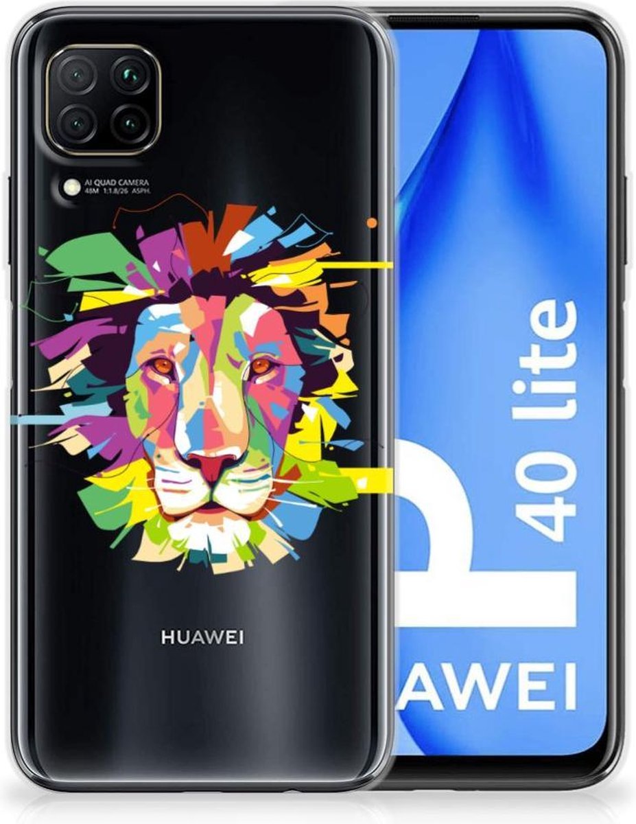 Huawei P40 Lite Telefoonhoesje met Naam Lion Color