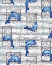Ikado  Antislipmat op maat, dolfijnen  65 x 280 cm