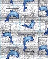 Ikado  Antislipmat op maat, dolfijnen  65 x 300 cm