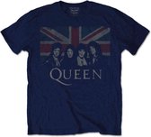 Queen - Union Jack Heren T-shirt - XL - Blauw