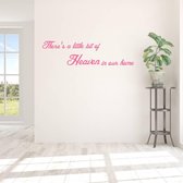 Muursticker There's A Little Bit Of Heaven In Our Home - Roze - 80 x 21 cm - woonkamer engelse teksten