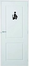 Deursticker Man Op Wc - Zwart - 32 x 50 cm - toilet raam en deur stickers - toilet