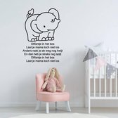 Muursticker Olifantje In Het Bos - Lichtbruin - 120 x 160 cm - baby en kinderkamer - muursticker dieren baby en kinderkamer - teksten en gedichten baby en kinderkamer alle