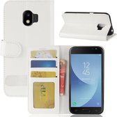 PU + TPU Crazy Horse Texture horizontale flip lederen case voor Galaxy J2 Pro (2018), met portemonnee en houder en kaartsleuven (wit)