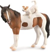 boerderijdieren paard hond junior 12,5 cm bruin/wit