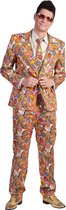Funny Fashion - Hippie Kostuum - Hippie Pimp Pak Man - Multicolor - Maat 52-54 - Carnavalskleding - Verkleedkleding