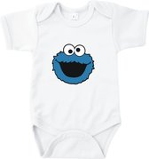 Rompertjes baby met tekst - Koekiemonster Sesamstraat - Romper wit - Maat 74/80