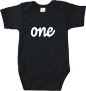 Go Mama® Baby Cadeau - Zwangerschap aankondiging - Baby Pyjama - Rompertjes Baby met Tekst - Babyshower - One - Zwart - Maat 50/56