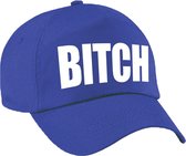 Verkleed Bitch pet / baseball cap blauw voor dames en heren - verkleedhoofddeksel / carnaval
