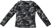 Geisha zachte velours stretch longsleeve army - meisje - maat 128