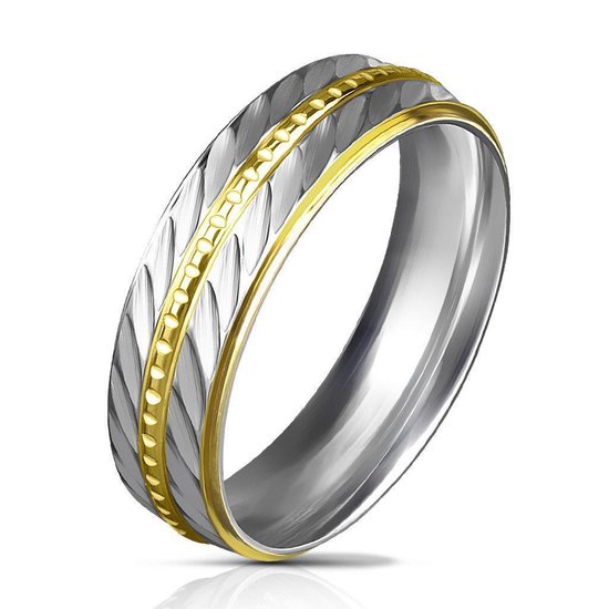 Tire - Zilveren ring met klassieke gouden details