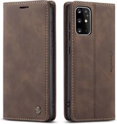 CaseMe - Hoesje geschikt voor Samsung Galaxy S20 Plus -Wallet Book Case - Magneetsluiting - Donker Bruin
