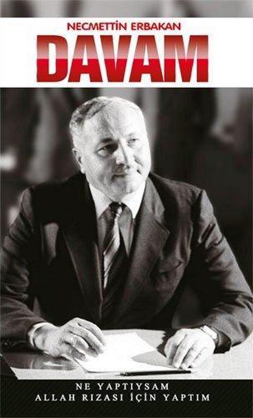 Boekomslag met Necmettin Erbakan, titel 'Davam'.
