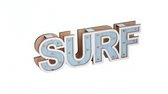 Arti Casa Decoratie-tekst Surf 37 Cm Hout Blauw