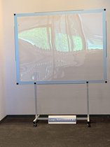 Afscheidingswand van helder transparant PMMA met aluminium verrolbaar frame
