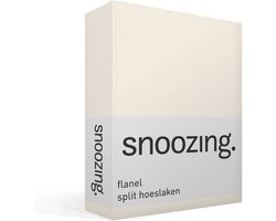 Snoozing - Flanel - Split-hoeslaken - Lits-jumeaux - 160x200 cm - Ivoor