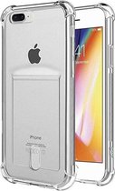 Shock case met pashouder geschikt voor Apple iPhone 7 Plus / geschikt voor Apple iPhone 8 Plus met Privacy Glas