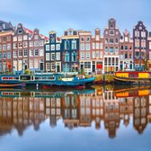 Schilderij - Amsterdamse gracht  , 3 Maten, Premium print