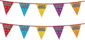 2x Holografische vlaggenlijnen Happy Birthday 8 meter - Feestartikelen - Feestversiering - Verjaardag versiering - Vlaggenlijnen/slingers