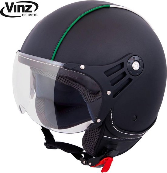 MOTO Helmets® D22 White · Brain-Cap · halve schaal jethelm motorhelm scooterhelm retro · glasvezel snelsluiting SlimShell tas S (55-56cm