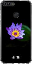 Huawei P Smart (2018) Hoesje Transparant TPU Case - Purple flower in the dark #ffffff