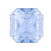 Quiges - Eligo Verwisselbaar Glas geslepen 12 mm Vierkant Zirkonia Blauwe Gloed voor Zilveren Ring - 12 mm - ER12S014