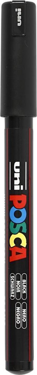 Krijtstift – Fineliner – Universele Marker – 24 Zwart – Uni Posca Marker – PC-1MR – 0,7mm – 1 stuk