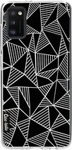 Casetastic Samsung Galaxy A41 (2020) Hoesje - Softcover Hoesje met Design - Abstraction Lines Black Print