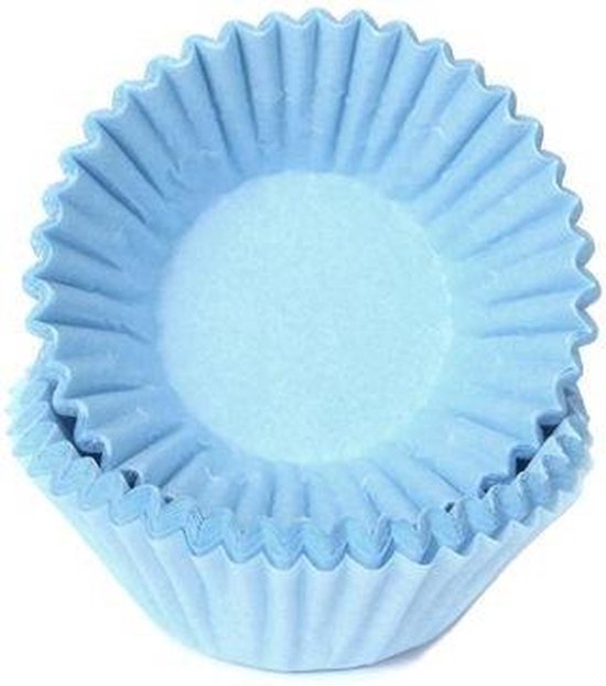 House of Marie Chocolade Baking Cups Pastel Blauw 100st