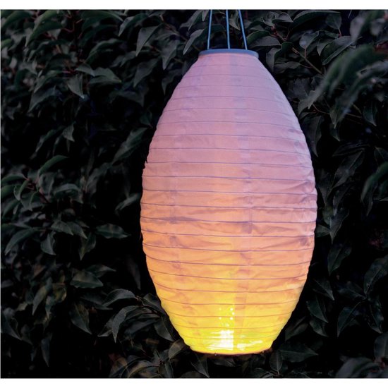 6x stuks luxe solar lampion / lampionnen wit met realistisch vlameffect  op... | bol.com