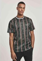 Urban Classics Heren Tshirt -L- Thin Vertical Stripes AOP Groen