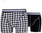 Zaccini - 2-Pack Boxershorts - Trendy Design - Uni - Zwart