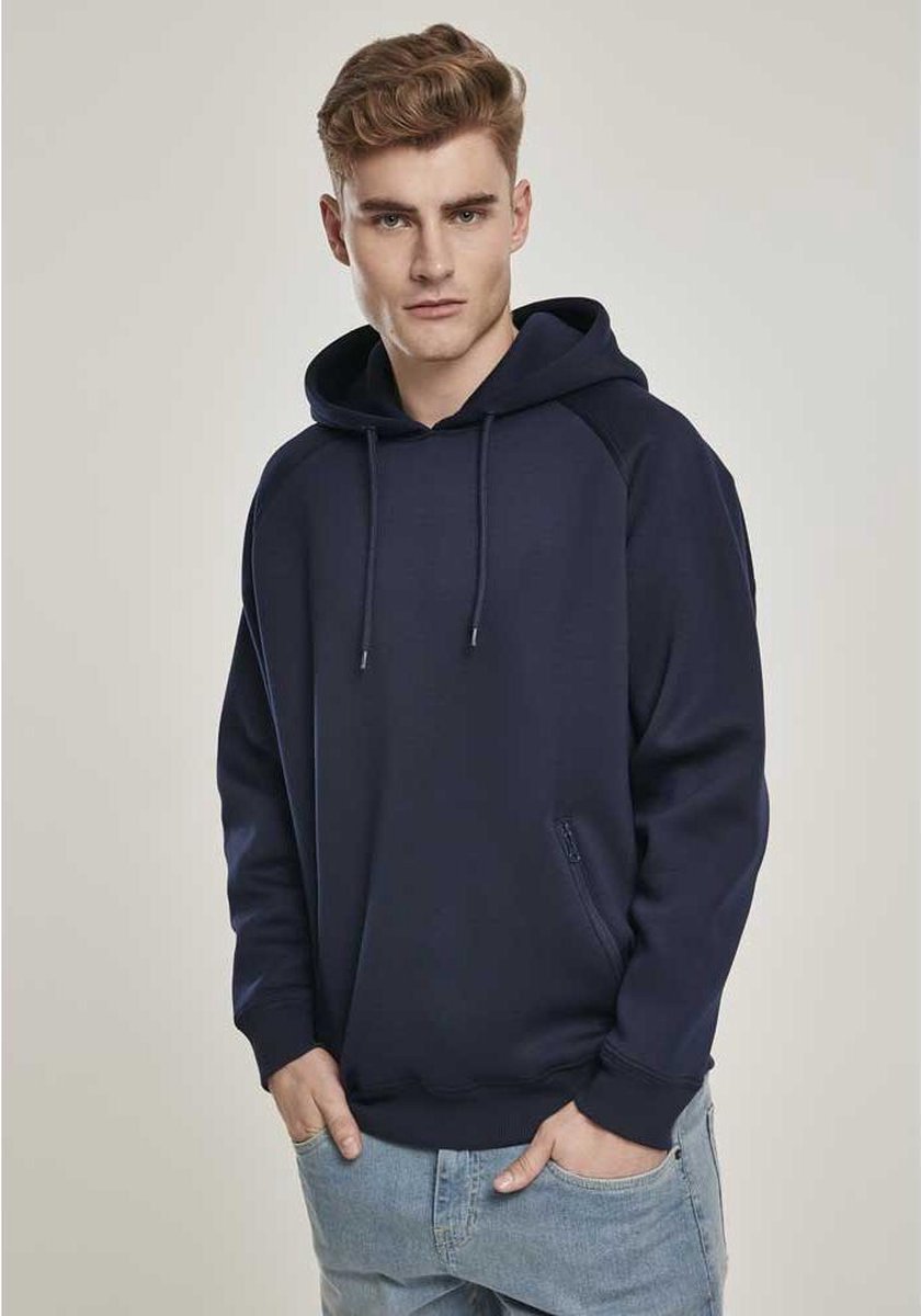 Urban Classics Hoodie/trui -M- Raglan Zip Pocket Blauw