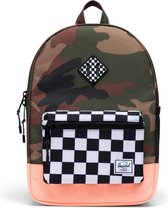 Herschel Heritage Youth - Woodland Camo/Black & White Checks | Rugzak - 16L Opbergruimte - Schoolrugzak - voor Jongens en Meisjes  - Camouflage