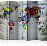 Kamerscherm - Scheidingswand - Vouwscherm - Graffiti World [Room Dividers] 225x172 - Artgeist Vouwscherm