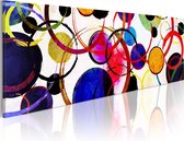 Schilderijen Op Canvas - Schilderij - Rainbow Circles 135x45 - Artgeist Schilderij