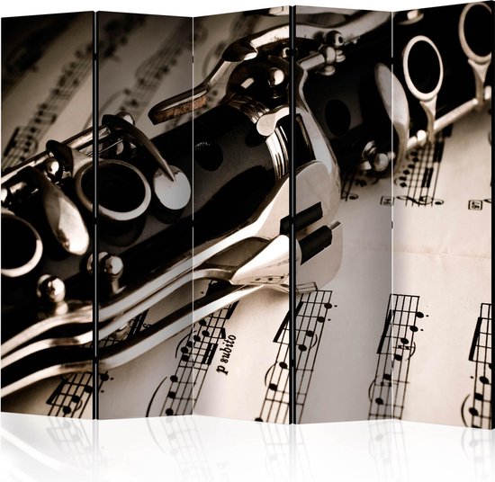Kamerscherm - Scheidingswand - Vouwscherm - Clarinet and music notes II [Room Dividers] 225x172 - Artgeist Vouwscherm