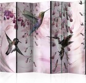 Kamerscherm - Scheidingswand - Vouwscherm - Flying Hummingbirds (Pink) II [Room Dividers] 225x172 - Artgeist Vouwscherm