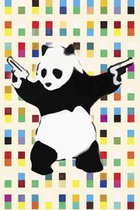 BANKSY Panda with Guns Hirst Spots Canvas Print