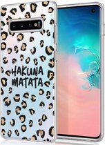 iMoshion Design voor de Samsung Galaxy S10 hoesje - Luipaard - Bruin / Zwart