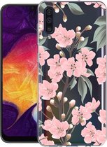 iMoshion Hoesje Geschikt voor Samsung Galaxy A30s / A50 Hoesje Siliconen - iMoshion Design hoesje - Roze / Transparant / Cherry Blossom