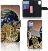 Smartphone Hoesje Geschikt voor Samsung Galaxy A41 Bookcase met Pasjeshouder Roofdieren